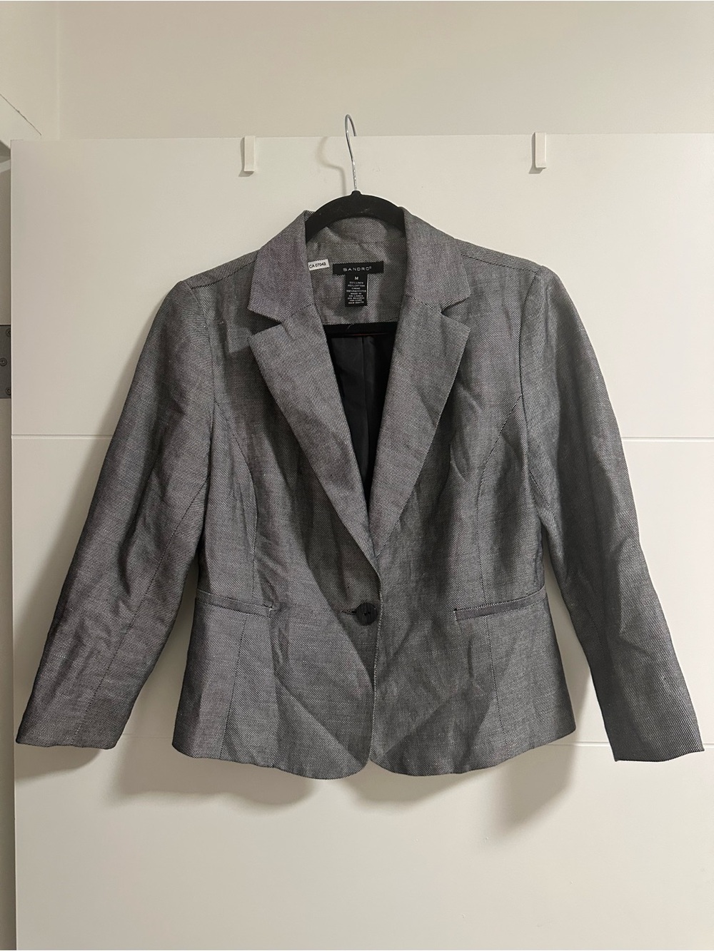 Sandro Linen and Cotton Tailored Blazer